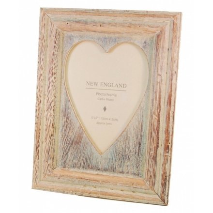 Heart Frame Lime Wash 5in x 7in