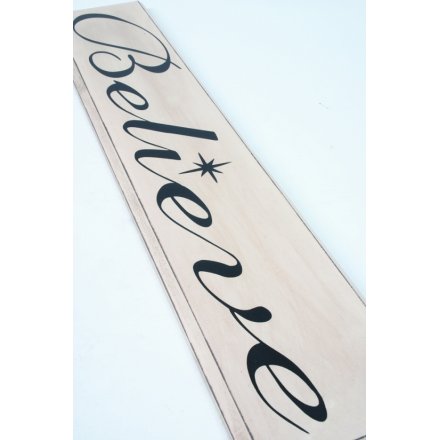 Believe Wooden Sign Large