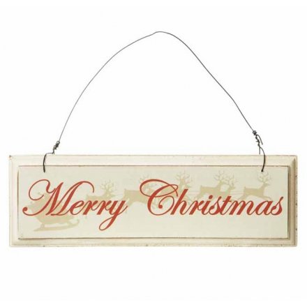 Small Hanging Merry Christmas Sign 20cm