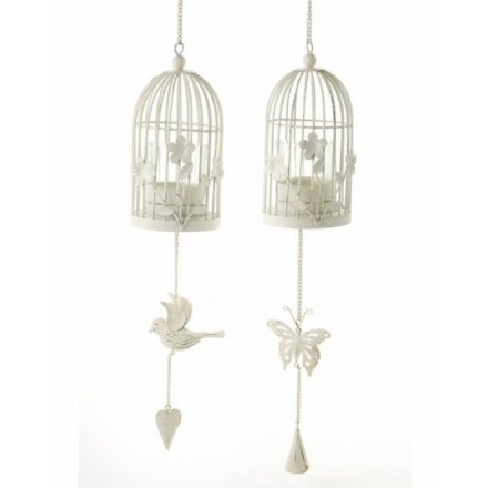 Hanging Cage Lantern With Flowers 2a