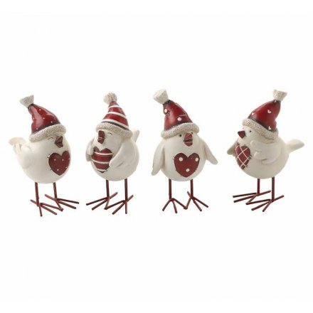 Funny Birds With Hats and Hearts, 11.5cm