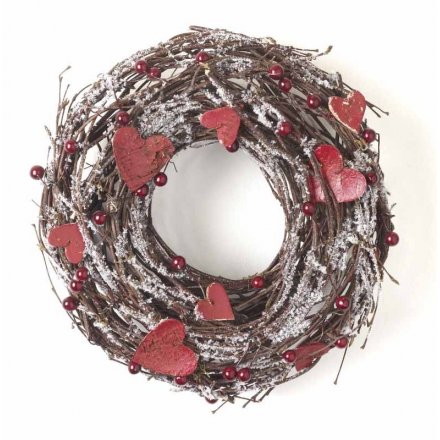 Wreath With Red Hearts