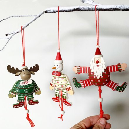Hanging Christmas decorations in 3 assorted designs