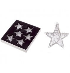 Glass star Christmas decorations, price is for a box of 6 stars