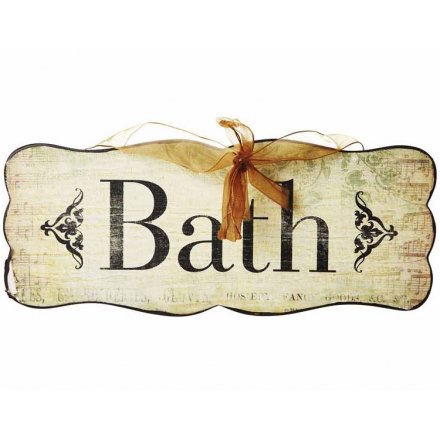 Bath Wooden Sign