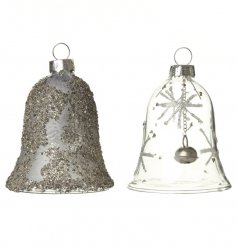 Delicate glass hanging bell decorations. By Heaven Sends