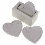 These cute heart coasters will look great in any home. Complete with holder. 