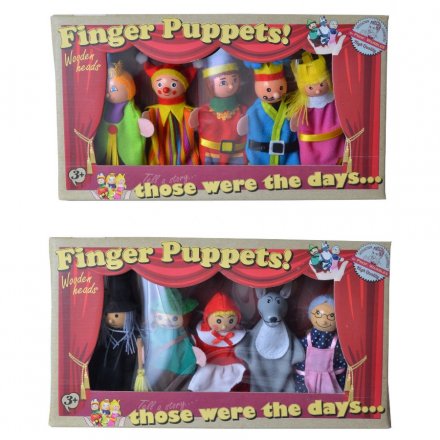 Retro Finger Puppets (5) Set