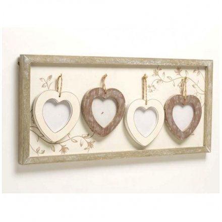 Photo Frame With Wooden Hearts