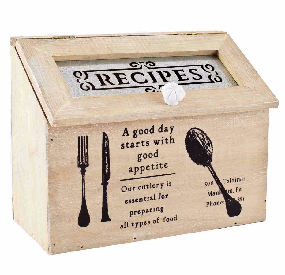 BYZ019 / Wooden Recipes Box 15963 Interior Decor / Kitchen Rosefields