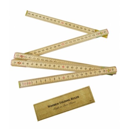 Vintage folding 2m wooden ruler