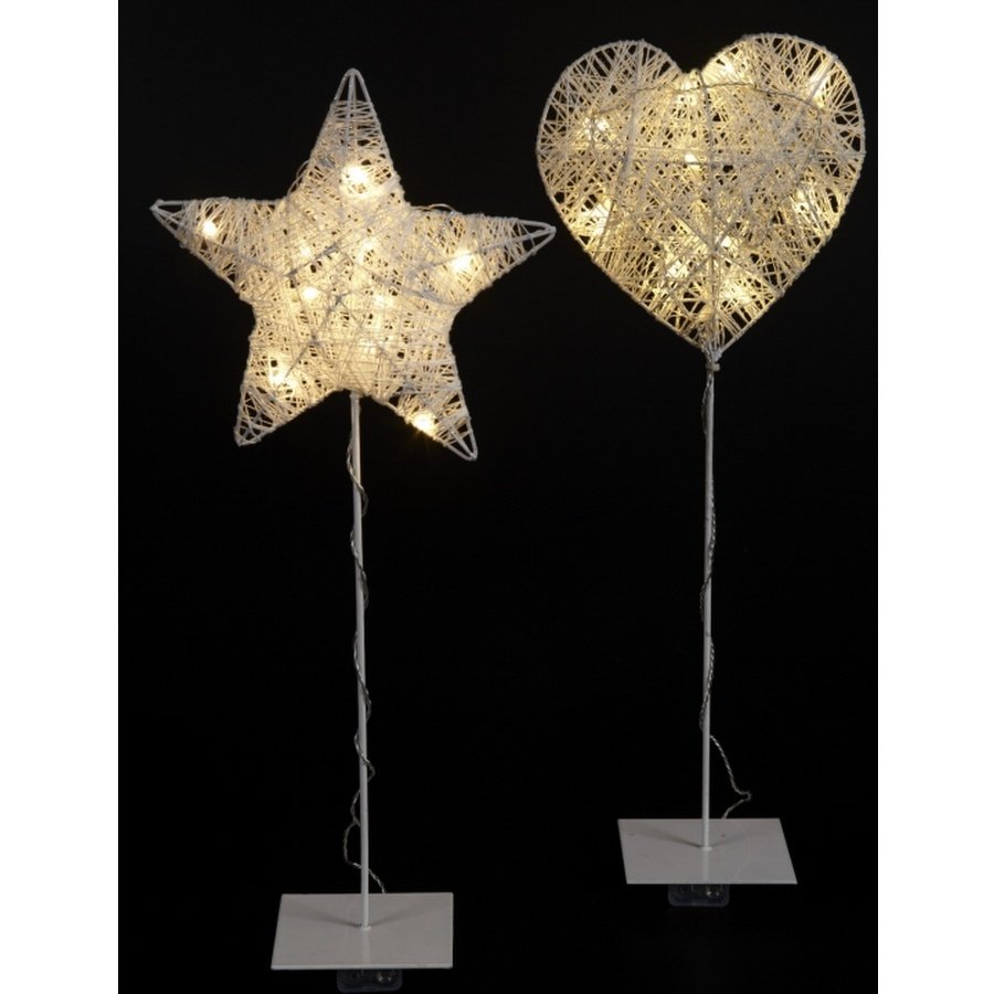 HLI008 / Wire Heart Star on Stand with LED Light 45cm | 17227 ...