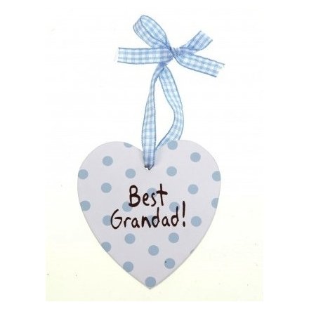 Best Grandad Heart with Hanging Ribbon