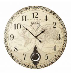 Antique style atlas clock with pendulum