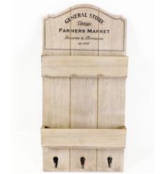 Rustic shelf and key hook wall unit. Perfect for the kitchen