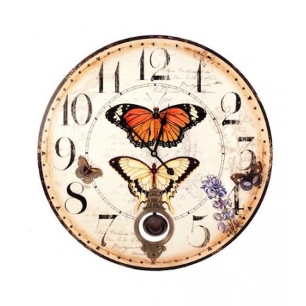 Butterflies Pendulum Wall Clock