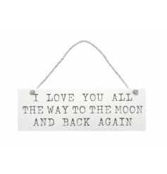 Wooden hanging plaque with popular quote