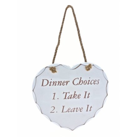 Dinner Choices Wooden Heart Plaque