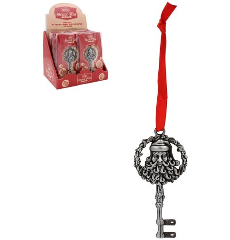 Individually wrapped traditional key with Santa portrait. Perfect for children without a chimney at home