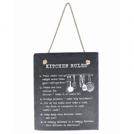 Kitchen Rules Slate Plaque