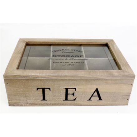 Natural Wooden Tea Box 