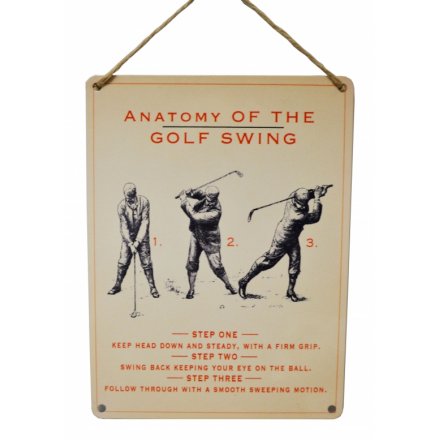 Anatomy of Golf Swing Metal Sign