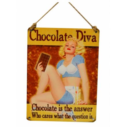 Chocolate Diva Vintage Metal Sign