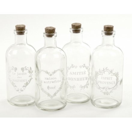 Delicate glass bottles with assorted detail by Heaven Sends