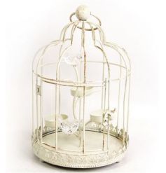 Distressed chic triple T Lite holders in a bird cage design 