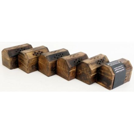 Assorted Small Mango Wood Incense Boxes