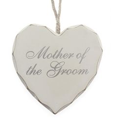 A cute gift for the wedding party. Mother of the groom wooden heart sign