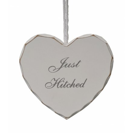 Just Hitched Wedding Heart Sign