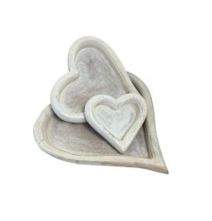 Rustic style set of heart trays making a chic storage item