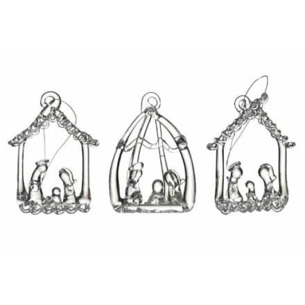 A stunning set of miniature nativity scenes in three assorted designs.