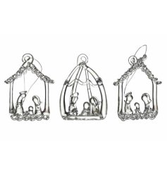 A stunning set of miniature nativity scenes in three assorted designs.