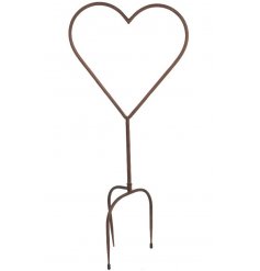Small rustic garden stake in a heart design. Perfect for climbing plants or decorating with lights. 