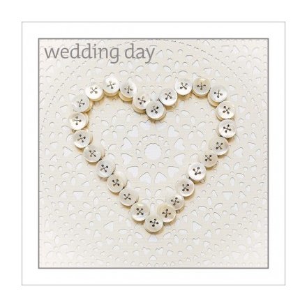 Wedding - Button Heart Greeting Card