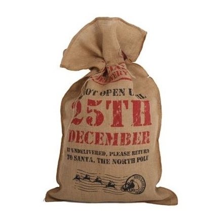 Large Special Delivery Toy Sack with Santa Claus express stamp and festive text.