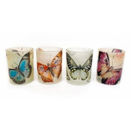 Butterfly Glass T Light Holder