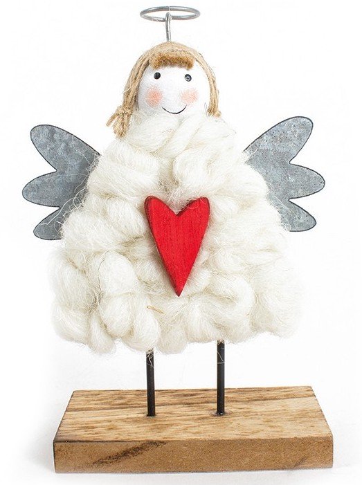 COD646 / Wooden Angel  20533  Christmas / Hearts  Rosefields