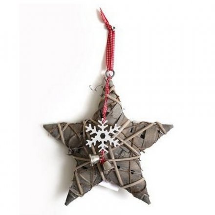 Willow Star and Snowflake, 22cm
