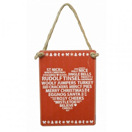 Love Heart Xmas Mini Sign