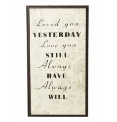 Chic wooden sign from Heaven Sends with loving sentiment script