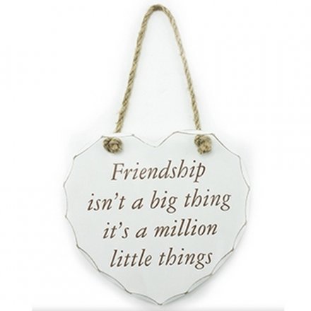 Hanging Heart Plaque - Friendship Big Thing 