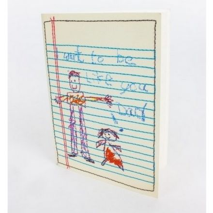 Fabric Embroidered Dad Card