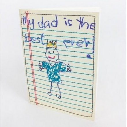 Fabric Embroidered Best Dad Card