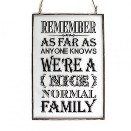 Normal Family Glass Hanging Plaque