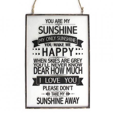 My Sunshine Glass Hanging Plaque