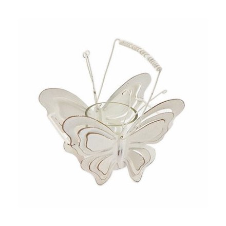Metal Butterfly Pot With Glass