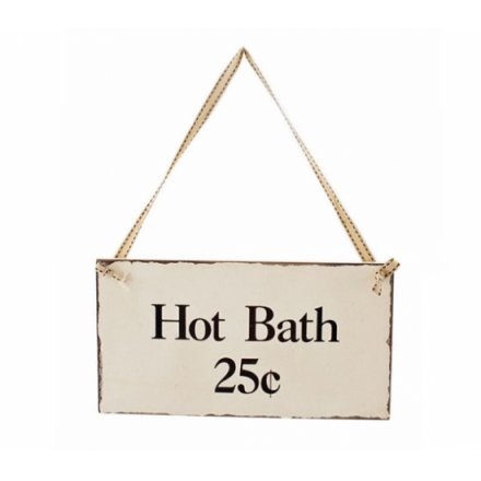 Hot Bath 25c Wooden Sign
